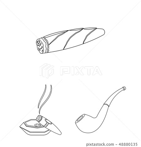 Vector design of smoke and no logo. Collection of smoke and stop stock symbol for web. Vector design of smoke and no logo. Collection of smoke and stop stock symbol for web. 48880135