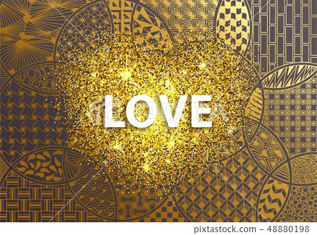golden background love heart golden background love heart 48880198