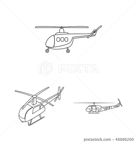 Isolated object of helicopter and vehicle logo. Collection of helicopter and rescue vector icon for 48880200