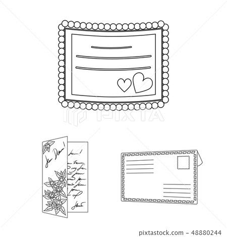Isolated object of card and christmas sign. Set of card and background vector icon for stock. 48880244