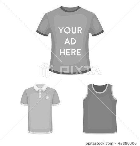 Vector illustration of clothes and wear symbol. Set of clothes and short vector icon for stock. 48880306