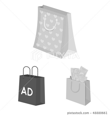 Vector illustration of package and food logo. Collection of package and box vector icon for stock. 48880661