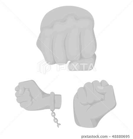 Isolated object of fist and punch icon. Set of fist and hand vector icon for stock. 48880695