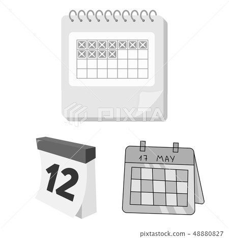 Isolated object of calendar and mark symbol. Set of calendar and week vector icon for stock. 48880827