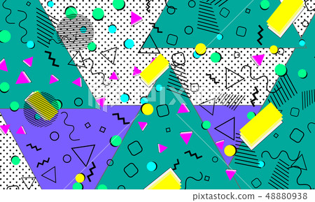 Pop art color background. Memphis pattern Pop art color background. Memphis pattern 48880938