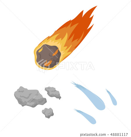 Vector illustration of shooting and fire icon. Collection of shooting and asteroid stock vector 48881117