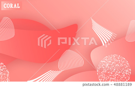 Coral color abstract background. Vector. 48881189