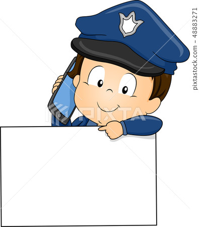Kid Toddler Boy Police Call Illustration Kid Toddler Boy Police Call Illustration 48883271