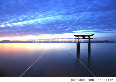 Shirahige Shrine / Sunrise [Takashima City, Shiga Prefecture, Lake Biwa] 48885136