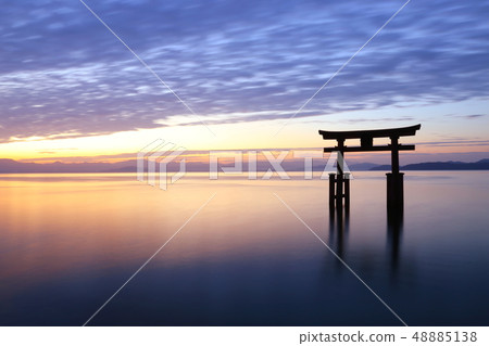 Shirahige Shrine / Sunrise [Takashima City, Shiga Prefecture, Lake Biwa] 48885138