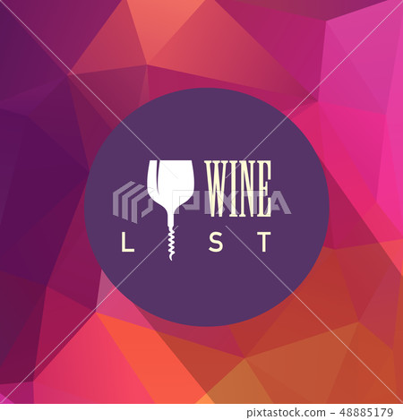 Cool flat wine or winery logo on triangle pattern 48885179