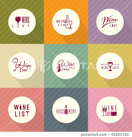 Vector wine label or winery logo template set Vector wine label or winery logo template set 48885180