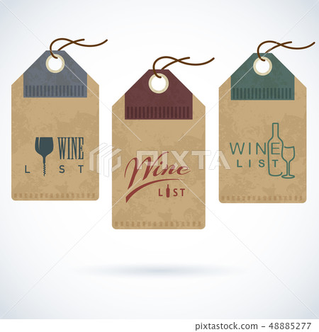 Vintage paper red retro wine label template 48885277