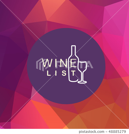 Cool flat wine or winery logo on triangle pattern 48885279