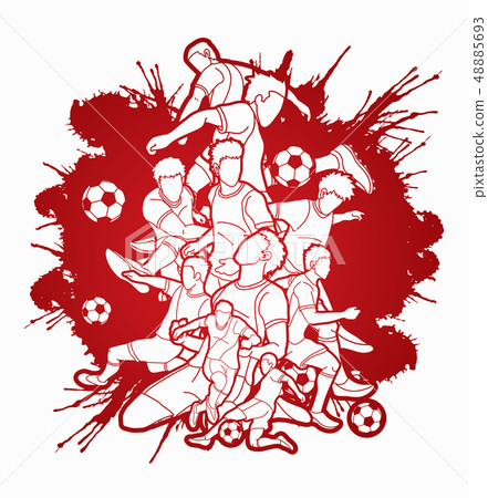 Soccer player team composition illustration vector 48885693