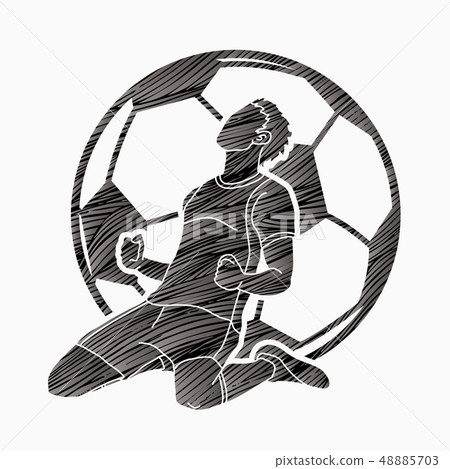 Soccer player the winner action graphic vector Soccer player the winner action graphic vector 48885703