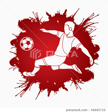 Soccer player hit the ball, Bicycle Kick vector Soccer player hit the ball, Bicycle Kick vector 48885710