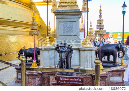 The statue of the elephant of Wat Phra Kaew Temple The statue of the elephant of Wat Phra Kaew Temple 48886072