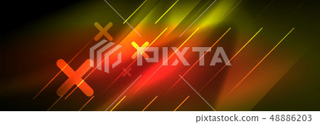 Abstract neon glowing light background. Dark background with lights. Abstract background with neon 48886203