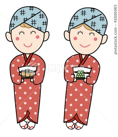 Japanese sweets shop pink 1 <whole body) Japanese sweets shop pink 1 <whole body) 48886965