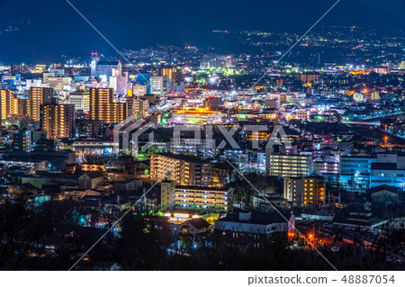 松本市夜景 长野县 图库照片