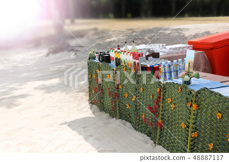 Beach bar, Buffet soft drink or beverage Beach bar, Buffet soft drink or beverage 48887117