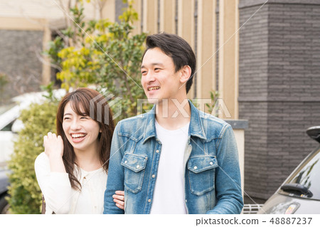 A couple dating an emerging residential area A couple dating an emerging residential area 48887237