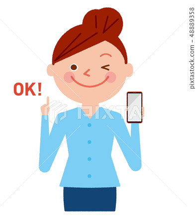 Smartphone show woman illustration vector Smartphone show woman illustration vector 48889358
