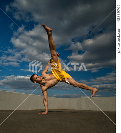 Tricking on the street. Martial arts Tricking on the street. Martial arts 48889765
