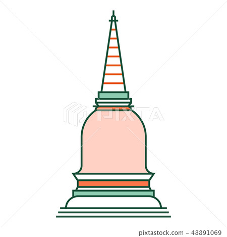 Thai pagoda LineColor illustration Thai pagoda LineColor illustration 48891069
