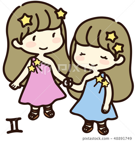 簡單和可愛的閃光雙子座與主線的插圖 48891749