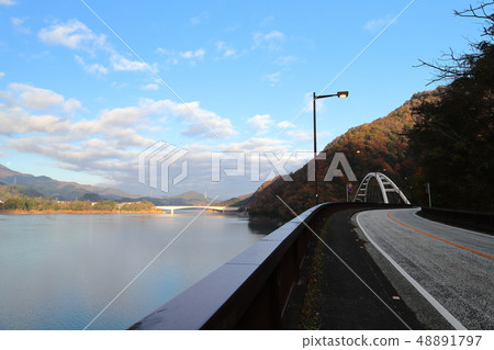 Lake Miyagase autumn leaves Lake Miyagase autumn leaves 48891797