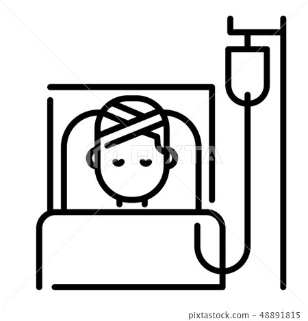 Inpatient department Line illustration Inpatient department Line illustration 48891815