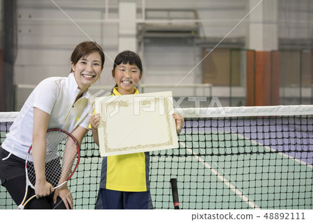 兒童網球學校形象兒童具有認可證書 48892111