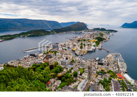 City of Alesund Norway Aerial footage City of Alesund Norway Aerial footage 48892214