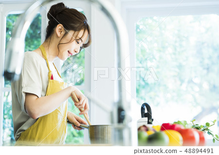 Kitchen Female housewife housework lifestyle cuisine Kitchen Female housewife housework lifestyle cuisine 48894491