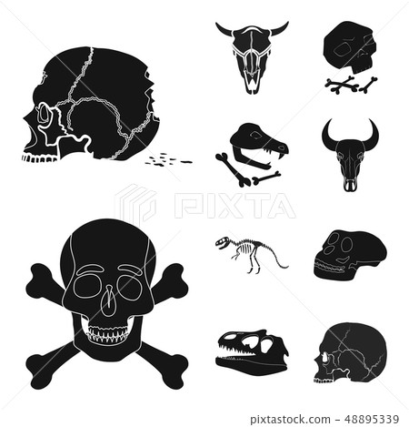 Vector design of skeleton and character sign. Collection of skeleton and halloween stock symbol for 48895339