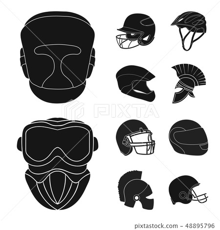 Isolated object of helmet and sport icon. Collection of helmet and moto stock symbol for web. 48895796