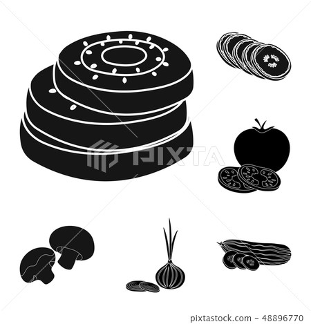 Vector design of vegetable and fruit icon. Set of vegetable and food stock vector illustration. Vector design of vegetable and fruit icon. Set of vegetable and food stock vector illustration. 48896770