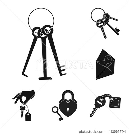 Vector design of key and protection symbol. Set of key and security stock vector illustration. Vector design of key and protection symbol. Set of key and security stock vector illustration. 48896794