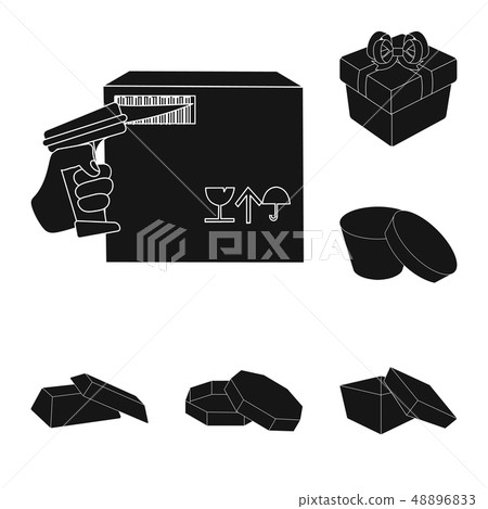 Vector design of cardboard and delivery symbol. Set of cardboard and label stock vector illustration Vector design of cardboard and delivery symbol. Set of cardboard and label stock vector illustration 48896833