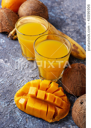 Fresh tropical mix fruit juice 48896906