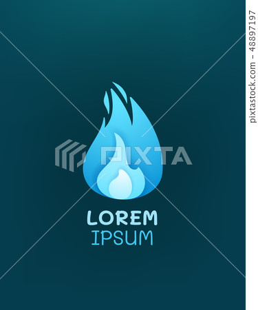 Vivid color gas flame. Logo template 48897197