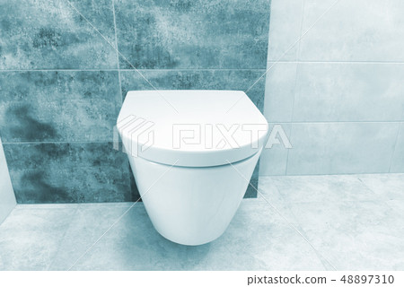 Close up of toilet bathroom interior 48897310