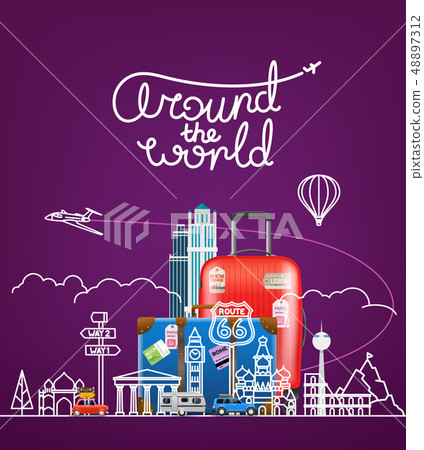 Around the world concept. Vector illustration Around the world concept. Vector illustration 48897312