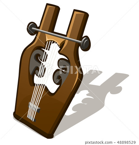 Ancient lyre isolated on white background. Vector cartoon close-up illustration. 48898529
