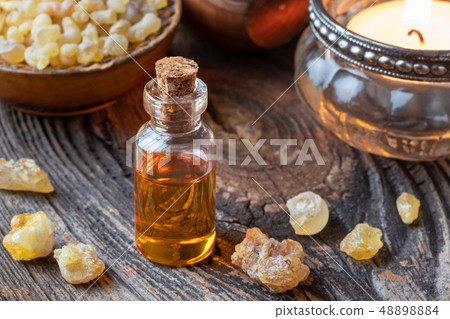 A bottle of frankincense essential oil A bottle of frankincense essential oil 48898884
