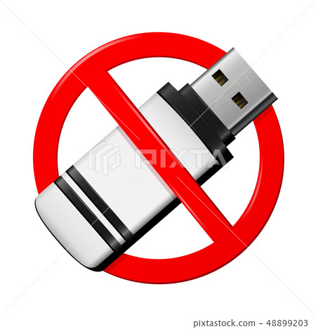 No USB pen drive sign isolated on white background 48899203