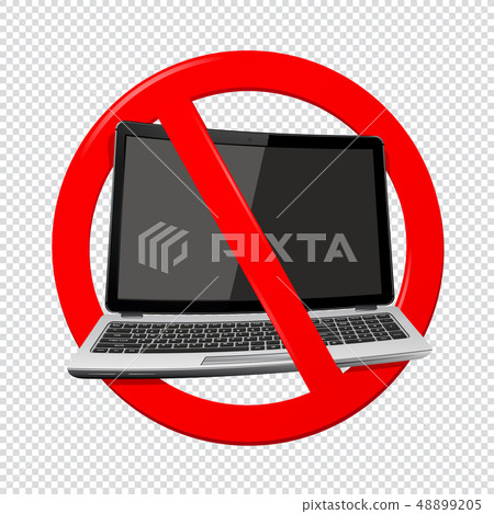 Not use Laptop - prohibition sign - Stock Illustration [48899205] - PIXTA