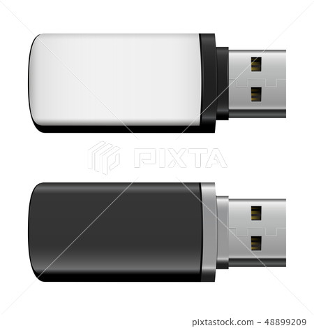 Vector isolated USB pen drives, black and white 48899209